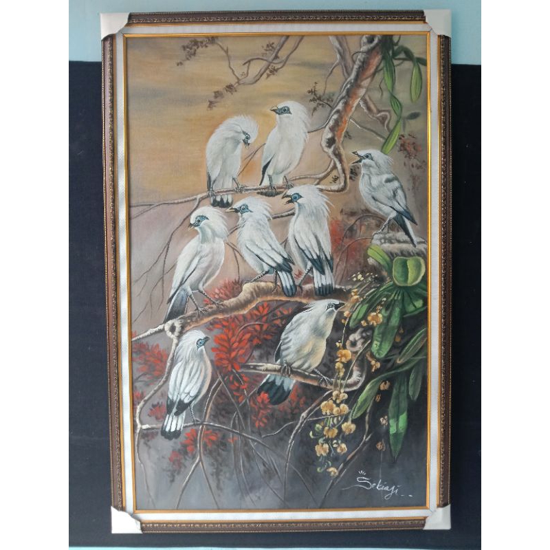 lukisan burung jalak bali