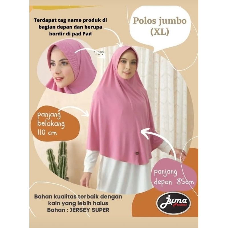 Juma Hijab Jumbo XL Polos Premium