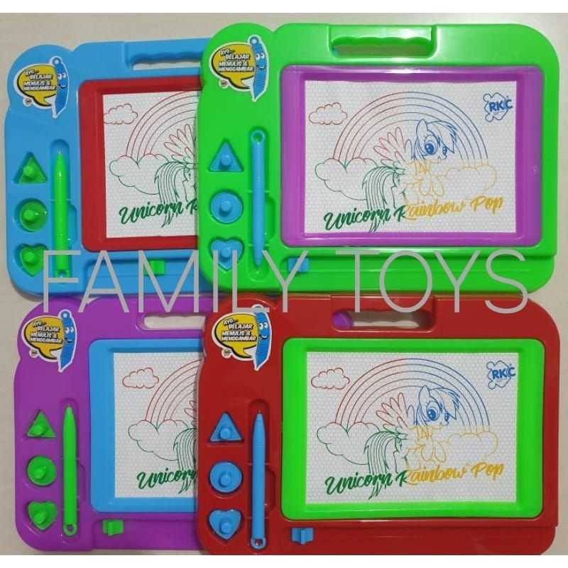 

SLIDE RASE MAGNET BOARD / PAPAN TULIS MAGNET / MAGNETIC DRAWING / UNICRON RAINBOW