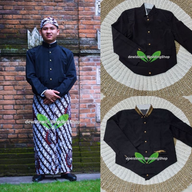 Beskap Jogja - Warna Hitam || Model yogi (Polos &amp; Bordir)