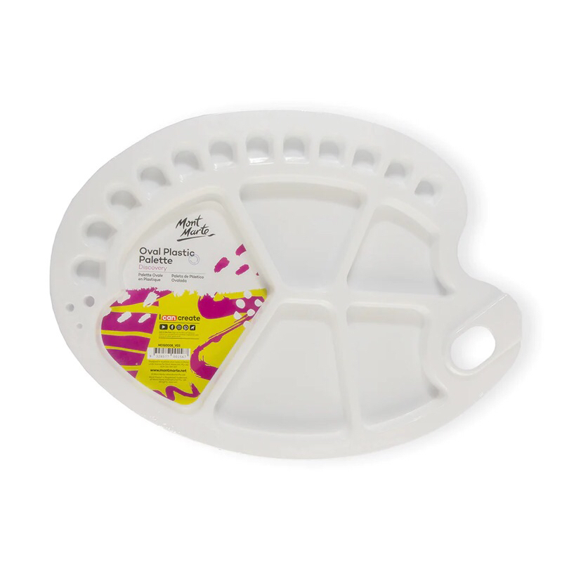 

(IAS) Mont Marte Oval Plastic Palette 34x25cm / Palet Lukis