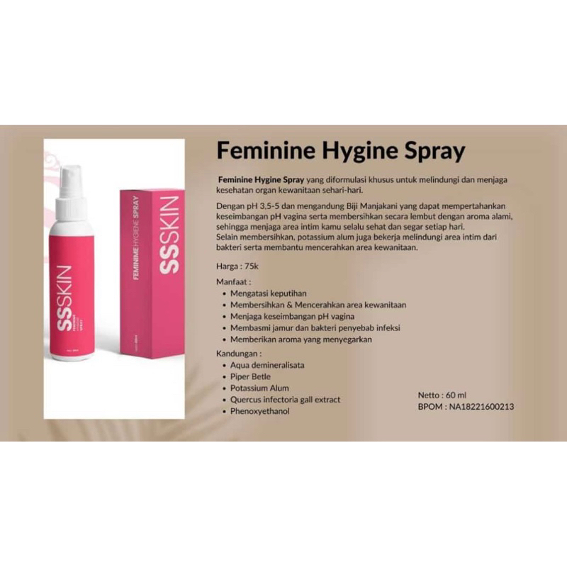 FEMINIME HYGINE SPRAY SSSKIN SHELLA SAUKIA