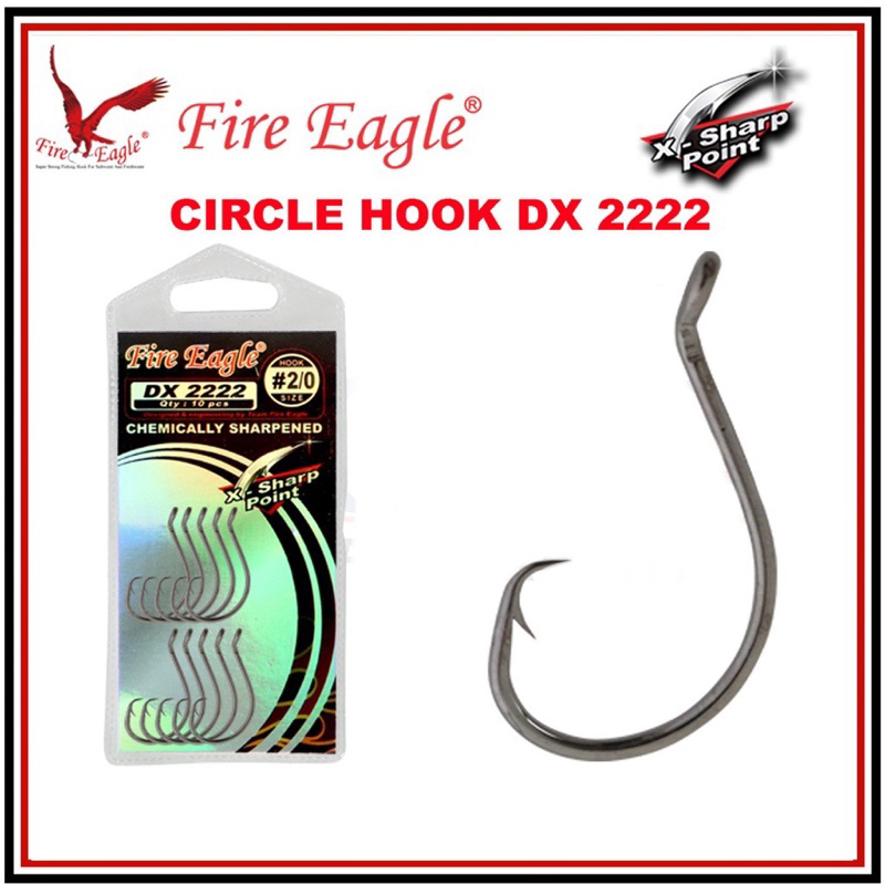 KAIL MATA PANCING CIRCLE HOOK FIRE EAGLE DX 2222 FISHING HOOK (10PCS)