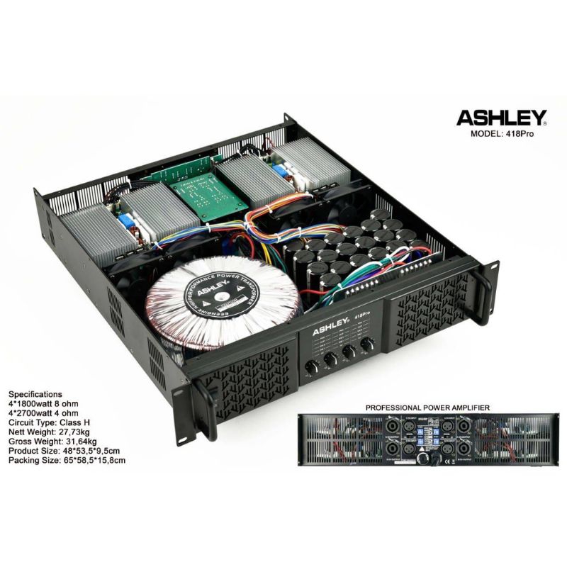 power amplififier ashley 418pro 418 pro originalASHLEY 418PRO