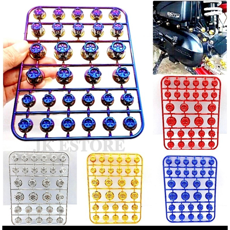 Monel Tutup baut Flower / Aksesoris  Motor isi 30pcs