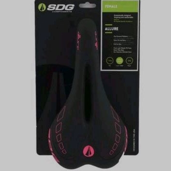 Jok sepeda SDG saddle Allure TI-AL BLK/PNK