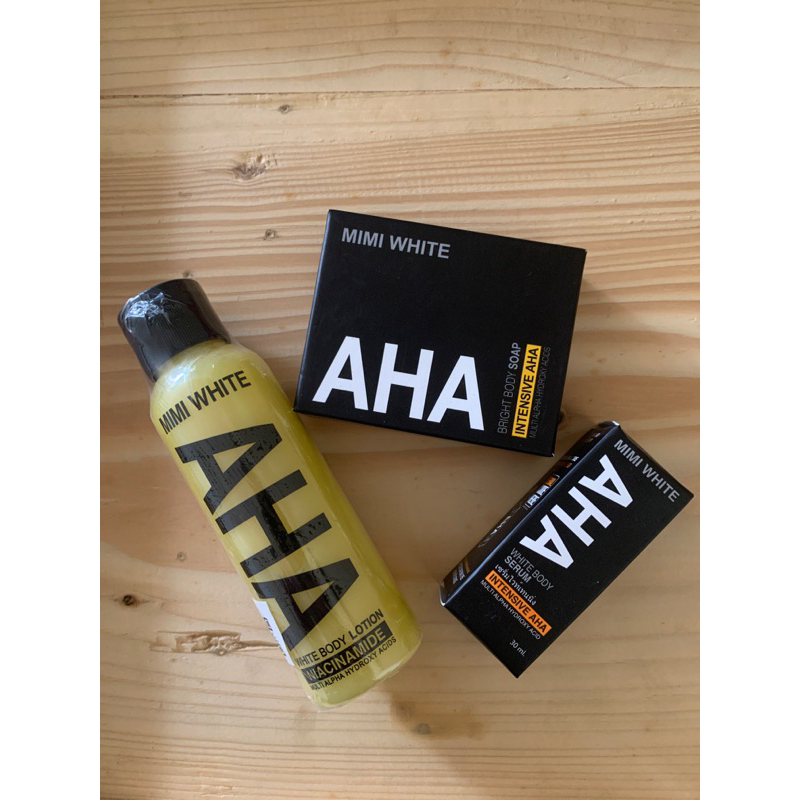 MIMI WHITE AHA BODY SERUM - MIMI WHITE AHA BODY LOTION - MIMI WHITE AHA BODY SOAP 100% ORIGINAL BPOM
