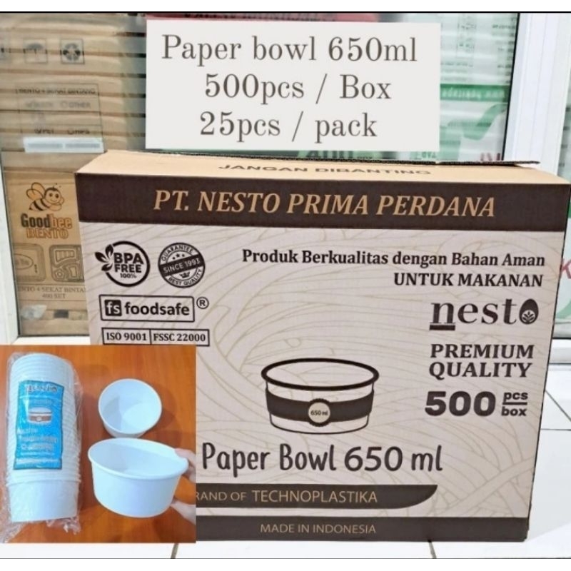 

2Xbtygneal Sakha Snack ) Mangkok Kertas 650Ml - 650 Ml Paper Bowl - 500Pcs / Kardus