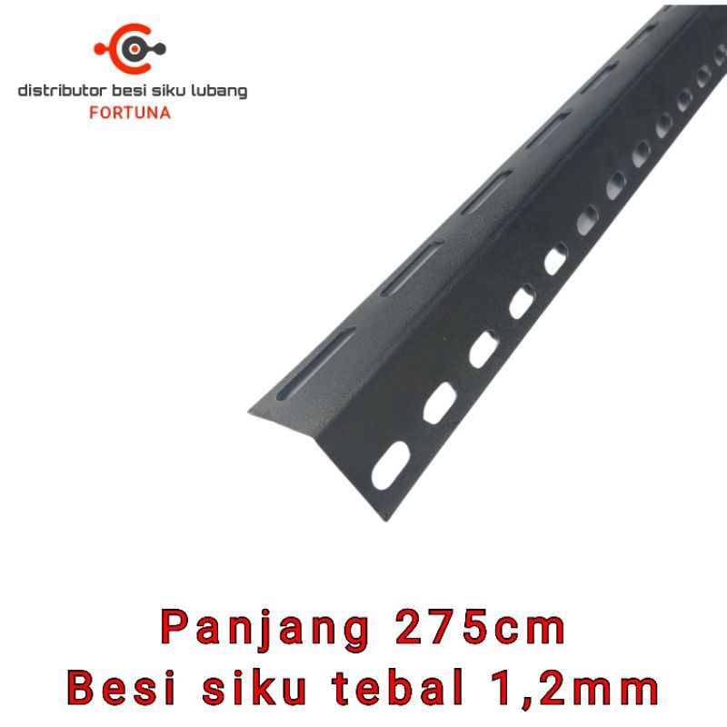 besi siku lubang tebal 1,2mm panjang 275 cm buat rak besi siku serbaguna