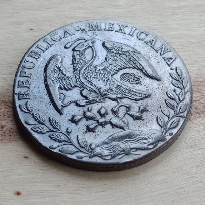 Koin [ERROR] Perak Silver Mexicana 8 Reales 1889 [full chopmark]