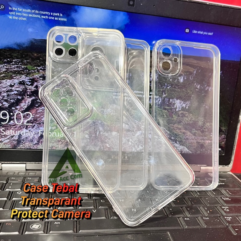 Protect camera Case Samsung A14 5G/A04E/A04S/A13 5G/ A12/A22/A23/A32/A33/A51 M04S/A52 A52S/A53 Super Tebal Transparant