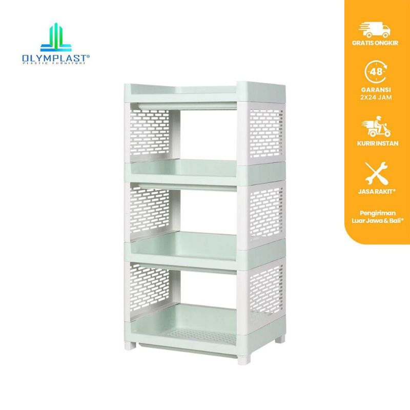 RAK SUSUN PLASTIK RAK SERBAGUNA RAK RAK SUSUN BUKU MINIMALIS RAK BAJU ELEGAN RSO -4 SUSUN