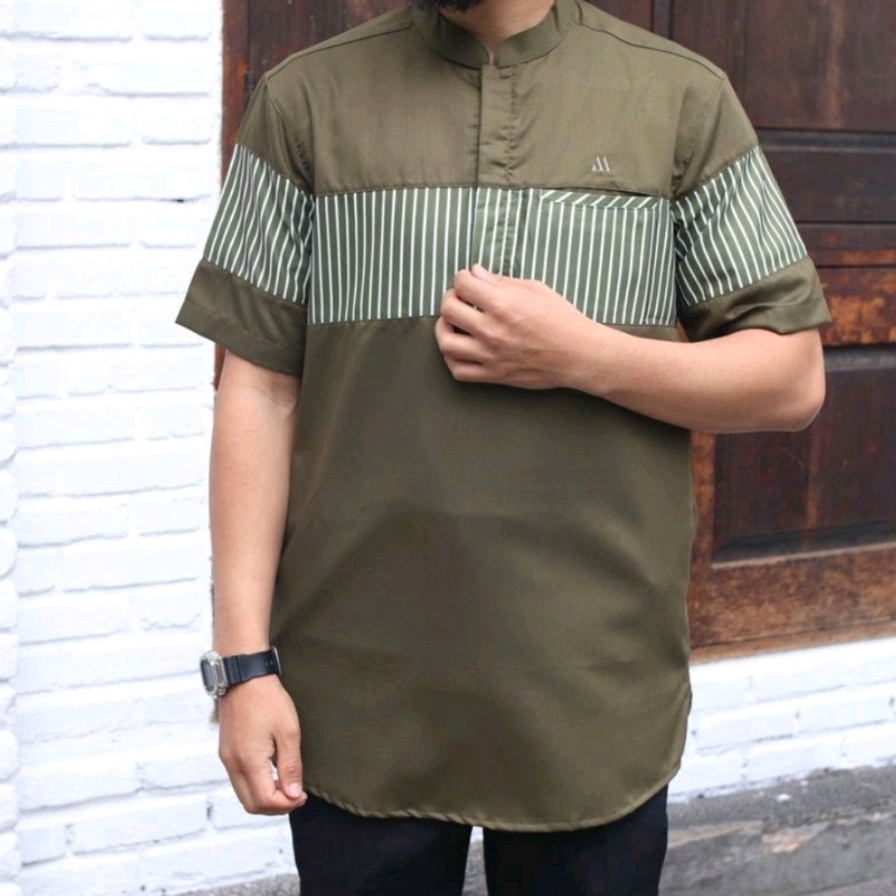 Baju Koko Kurta Pakistan Marajo Lengan Pendek Bahan Toyobo Kemko