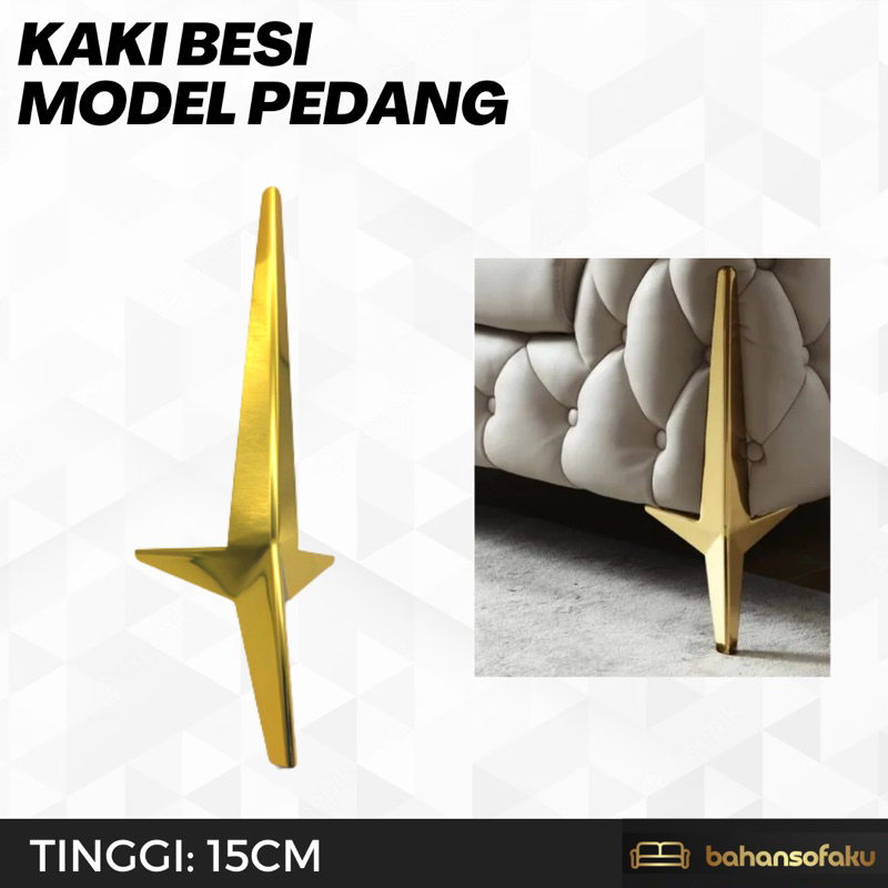 Kaki Besi Gold / Emas Model Pedang (Kaki Sofa, Kaki Kursi, Kaki Meja) Stainless