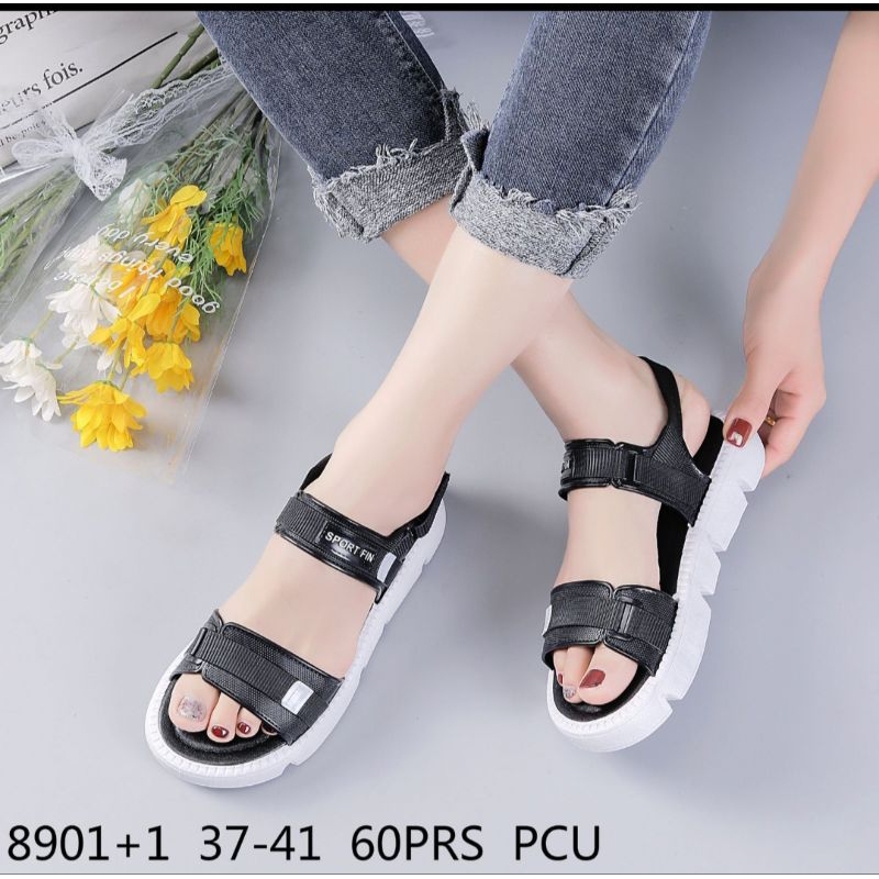 8901 Sandal Selop Jelly Tali Wanita Motif Import