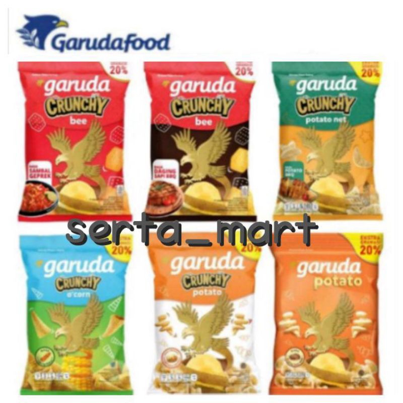 

Garuda Ocorn / Garuda Crunchy Potato / Net 60gr - Keripik Kentang O'Corn Jagung Bakar / Seasalt / BBQ