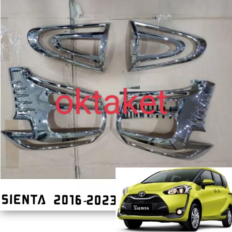 Garnish lampu belakang Toyota Sienta 2016 2017 2023  chrome