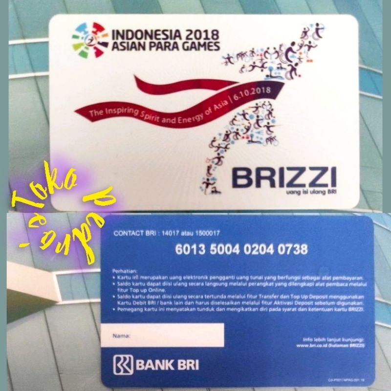 BRIZZI BRI Merchandise event INDONESIA ASIAN PARAGAMES 2018 /Like eMoney eTOLL Tapcash or Flazz