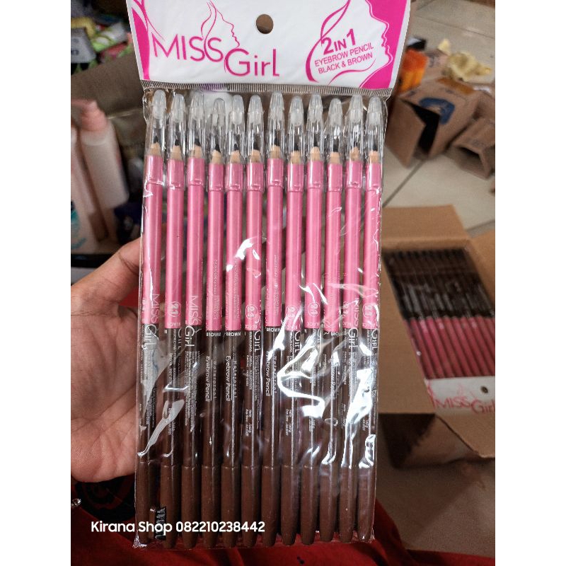 Harga 1 lusin (12pc) Pensil alis / sipat alis miss girl Termuraaahh