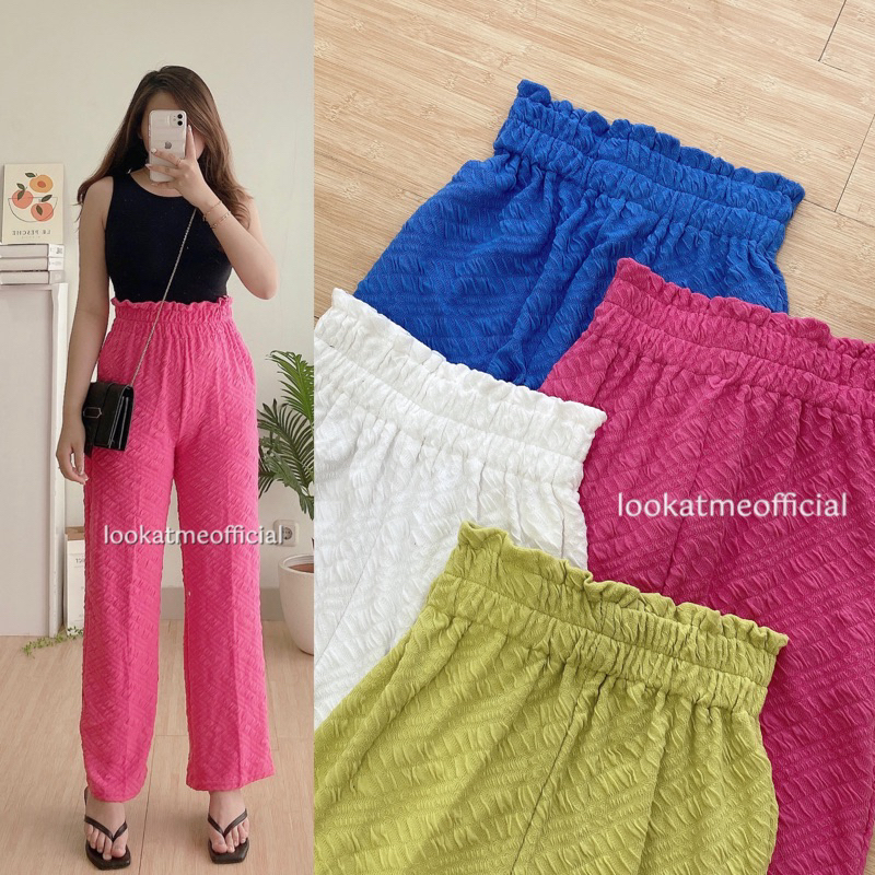 lookatmeofficial - Willow Knit Pants - Celana Kulot Tebal Wanita - Premium Highwaist Cullote