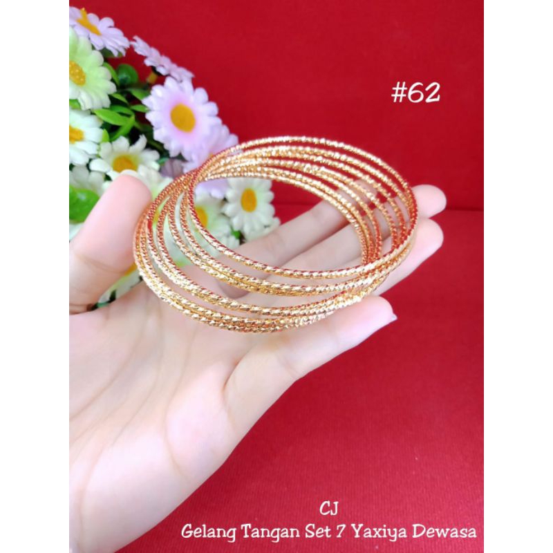 gelang keroncong set 7 lapis emas 18k