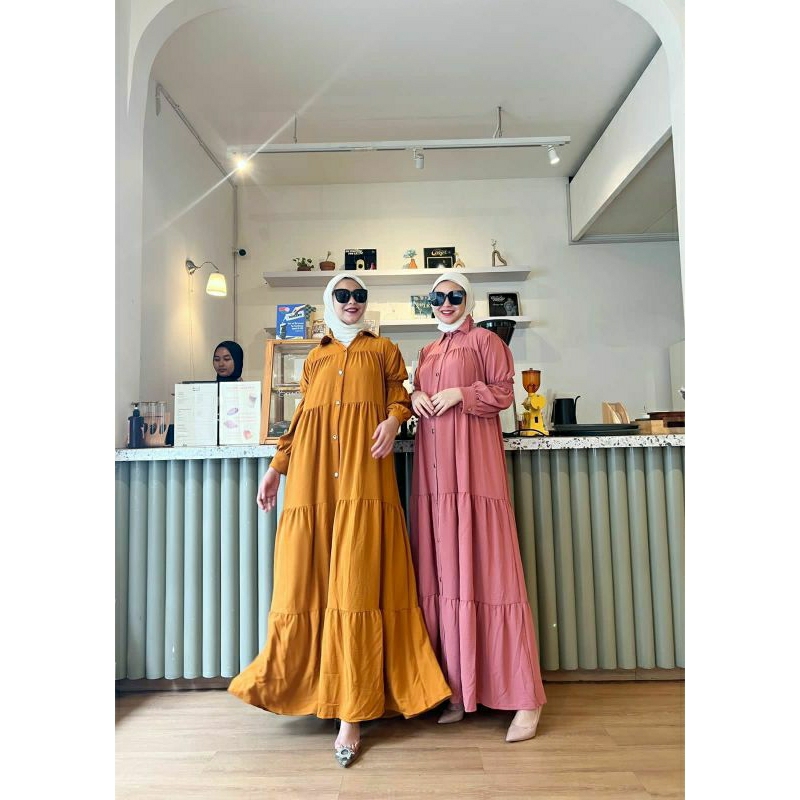 Farah Maxy, GAMIS WANITA MUSLIM CANTIK POLOS FIT XXL LD 120 BAHAN CRINCLE AIRFLOW IMPORT TERMURAH OOTD KEKINIAN TERLARIS