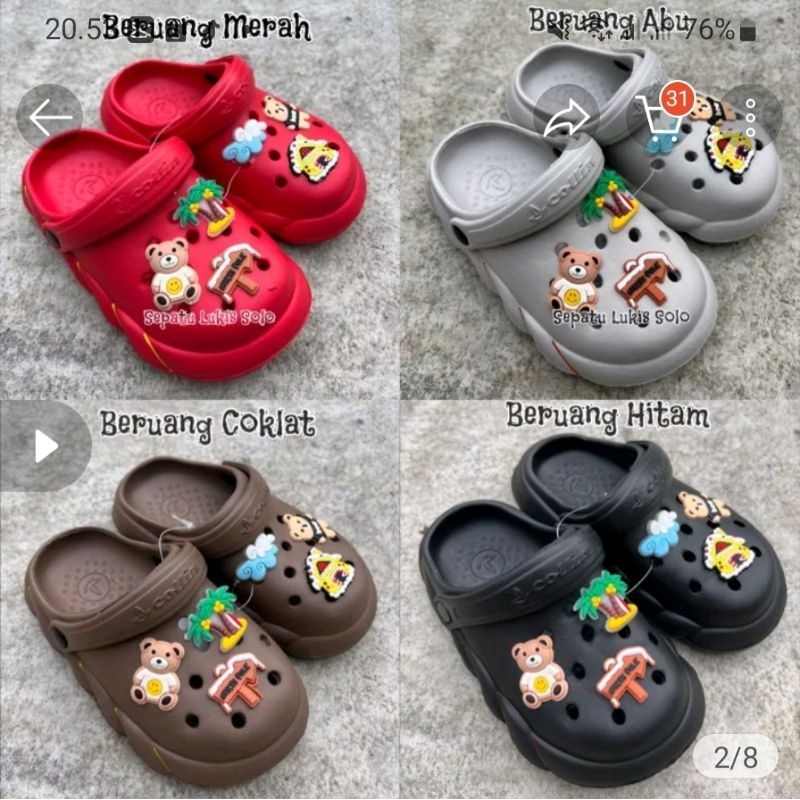 SANDAL BAIM ANAK EVA RUBBER IMPORT BERUANG ASTRONOT