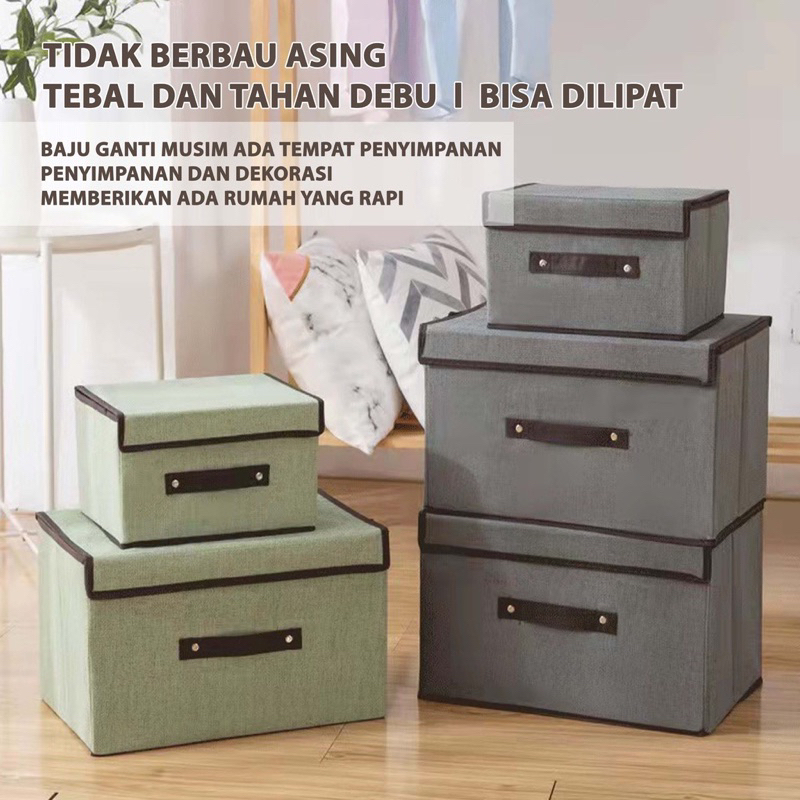 STORAGE BOX Organizer Kotak Tempat Penyimpanan Baju Mainan Lipat Multifungsi Praktis Set Kecil dan Besar