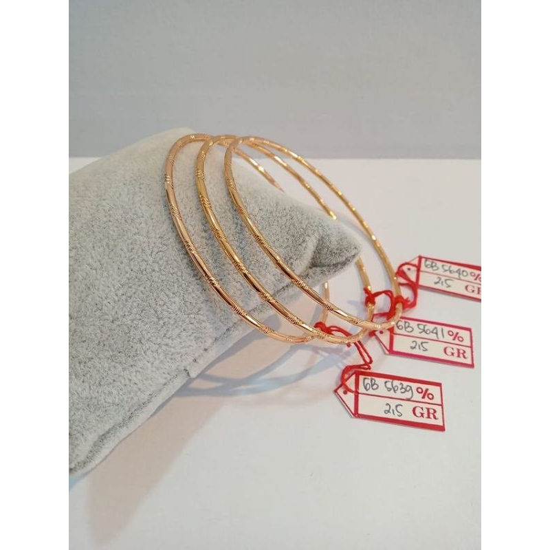 (Set 3) Gelang Keroncong Motif Lapis Emas