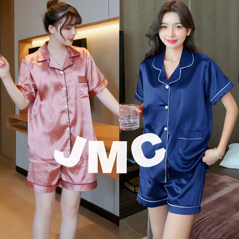 baju tidur pendek satin ld 104 110 120 130 140 piyama saten standar jumbo super jumbo bigsize