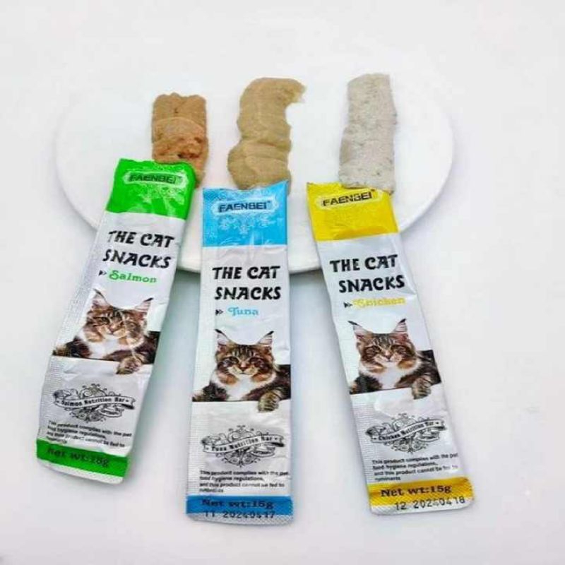 Snack Kucing Tuna Ayam Ikan Salmon 15gr Faenbei - Makanan Basah Kucing Anak Dewasa