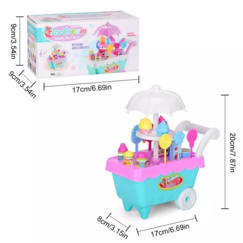 Mainan Anak Gerobak Es Krim Permen Keranjang Anak-anak DIY Play Set Makanan Penutup Trolley Mainan Puzzle / Mainan Edukasi Anak / Mainan Anak Laki Laki / Mainan Anak Perempuan SNI