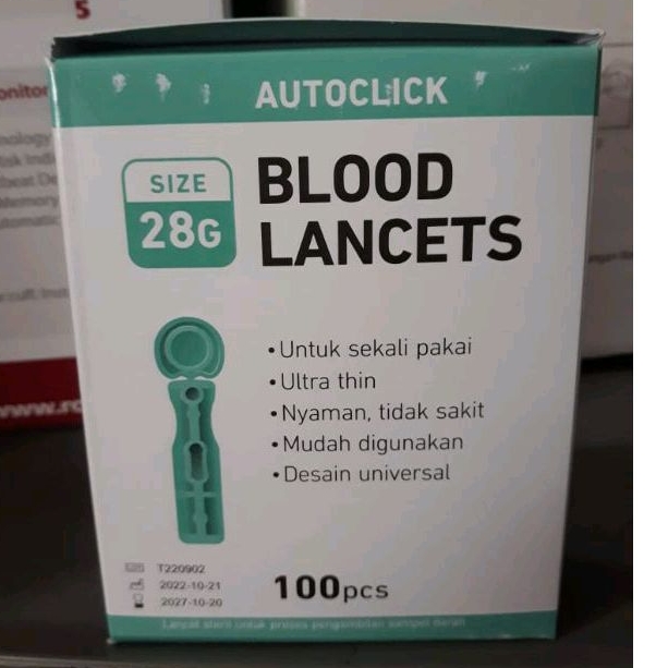 Blood lancet 28G Autoclick Jarum untuk ambil darah Onemed