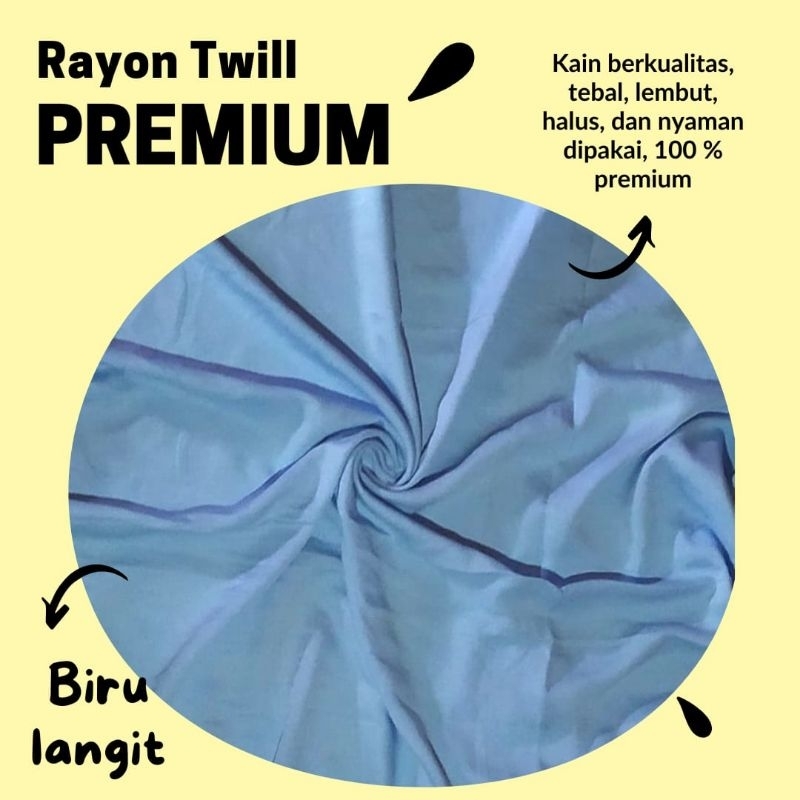 Kain Rayon Twill warna Biru Langit