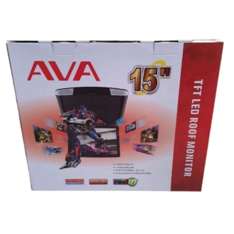Tv Plafon di Mobil 15inch LED merk AVA, Kualitas Gambar Bagus