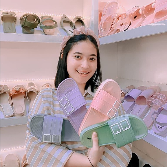 Sandal Jelly Selop Karet XYLIA / Sandal Import V202 - 7 / Sandal Selop Sandal Wanita Sandal Rumah Jelly Import Nyaman Empuk Sandal Pasangan Kamar Mandi Anti Slip Elastic Empuk EVA