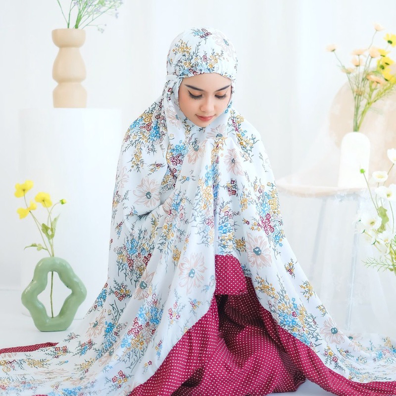 MUKENA DEWASA RAYON PREMIUM / MUKENA DEWASA KATUN RAYON MOTIF BUNGA