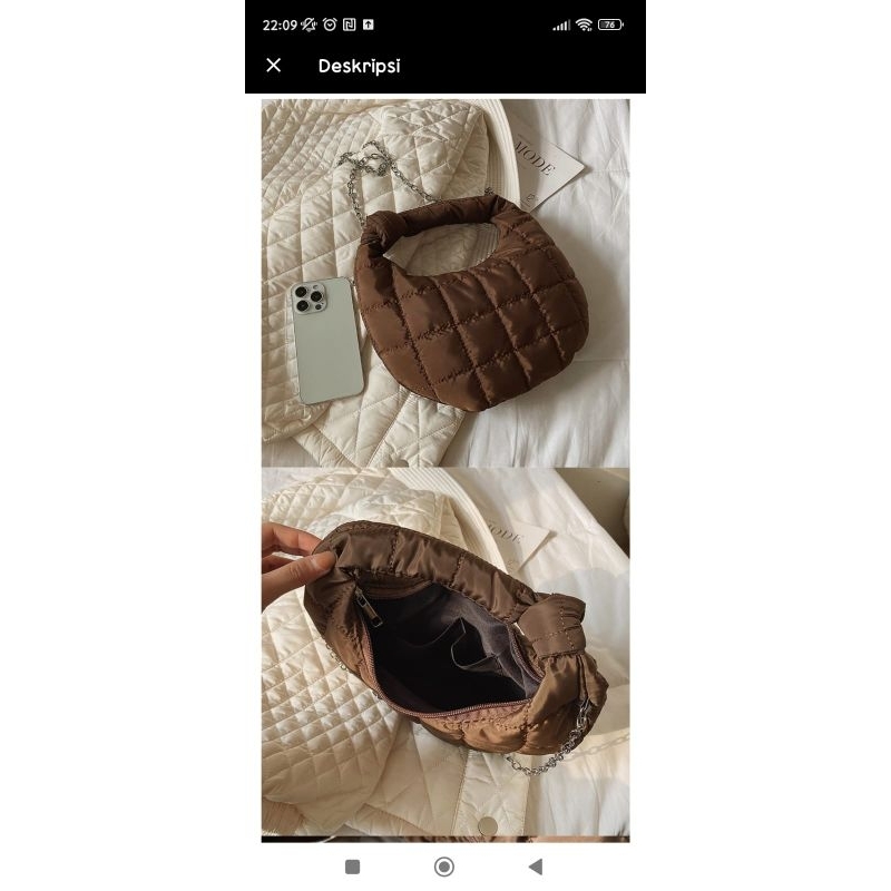 Puffy Bag FELICIA / Tas Selempang Wanita Tali Rantai / Tas Wanita Buble Import Hand Bag Tas Pesta Top Handle Tas Korea Tas Kekinian Tas Wanita Terbaru