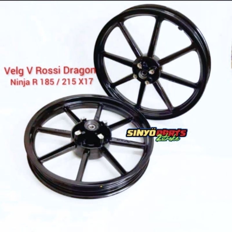 Velg  racing Vrossi Dragon Ninja R RR SS uk 185 - 215 ring 17 (HITAM AJA)