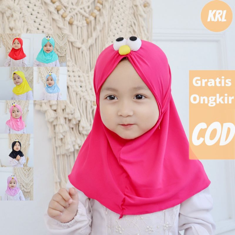 HIJAB BAYI ELMO / HIJAB BAYI LUCU / HIJAB BAYI MURAH / HIJAB BAYI / HIJAB ANAK / KERUDUNG ANAK