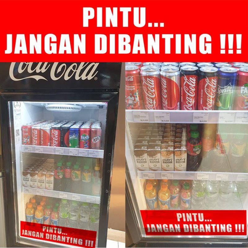 STICKER Pintu Kulkas Kaca Kulkas Warung