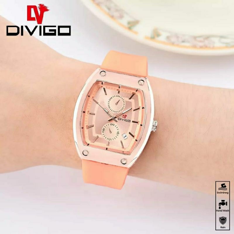 Jam Tangan Divigo Rubber Wanita Kasual Bisa COD