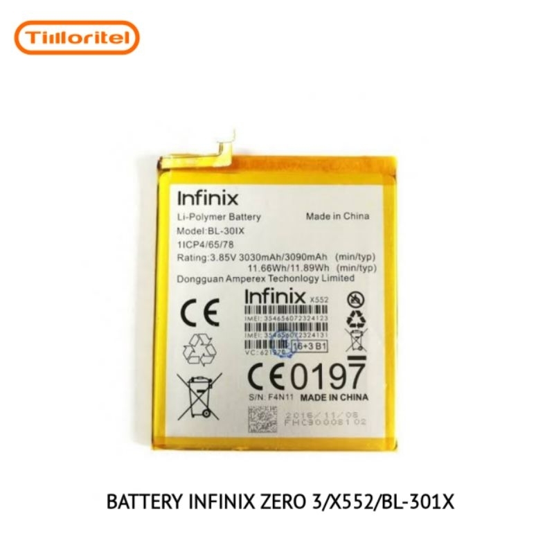 BATTERY INFINIX ZERO 3/X552/BL-301X