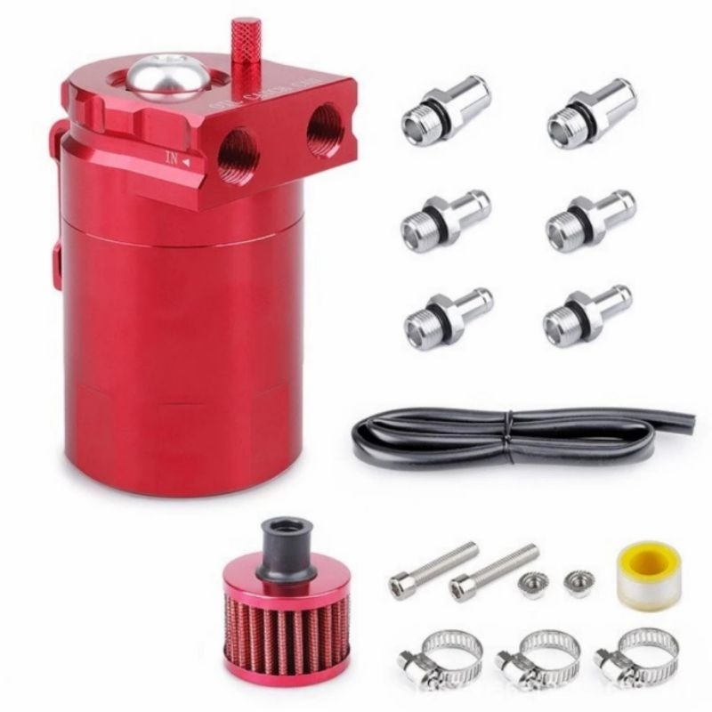 Oil Catch Tank 300ml Merah - Oil Catch Tank Anodyzed Merah