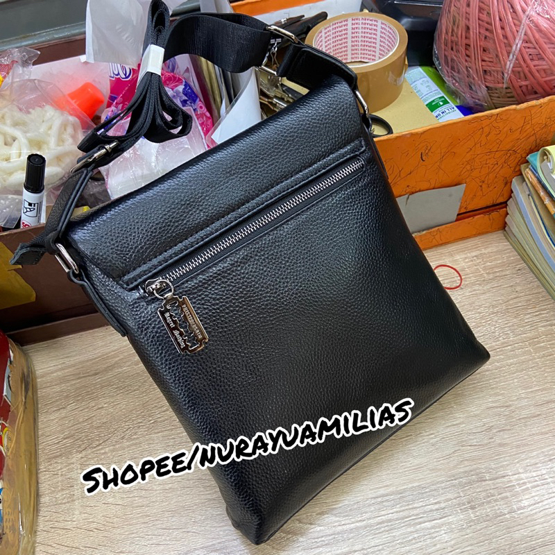 Tas selempang pria kulit asli Philip plein import tas slempang pria