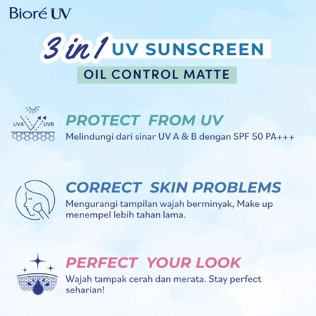 Biore UV Fresh &amp; Bright Oil Control Matte Sunscreen SPF50 50+ PA+++ 30gr