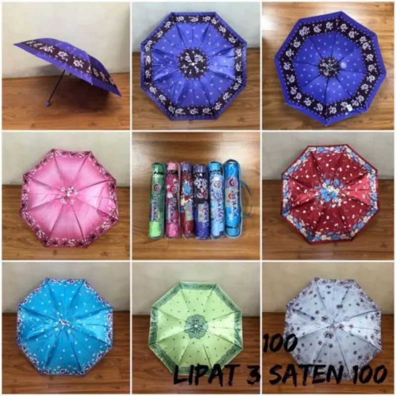 payung lipat MOTIF KEMBANG / PAYUNG MURAH PROMO