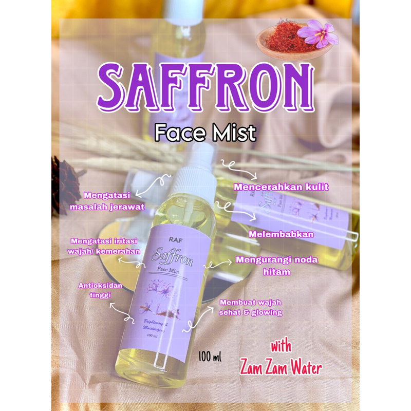 Face Mist Saffron 100 ml || Toner bunga Saffron asli