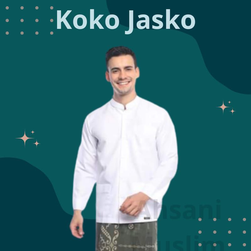 Baju Koko Pria Dewasa Premium Lengan Panjang Putih Baju Koko Pria Kekinian Modern