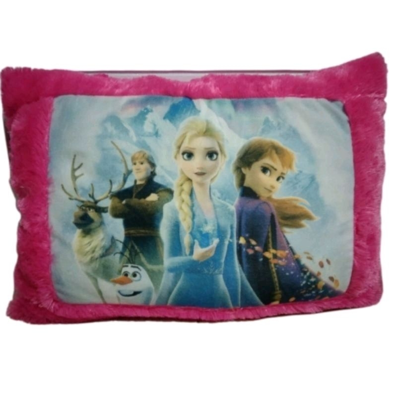 BANTAL BONEKA FROZEN BESAR PRINTING PINK